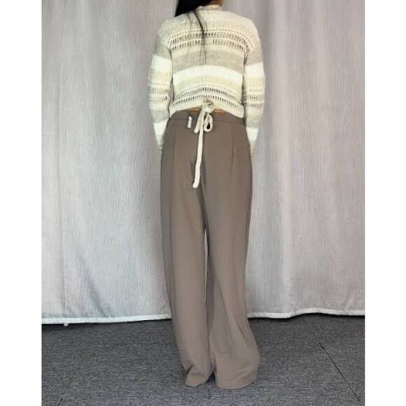 Zara Beige Knit Wrap Cropped Sweater Top Size Small 6771/005 Bohemian Chic - Picture 12 of 12